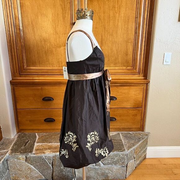 BCBG Mahogany Silk Taffeta Bubble Dress Size 6 NWT - Picture 4 of 16